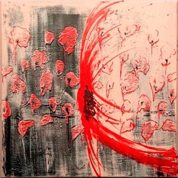 Malerei mit dem Titel "6_poppies_in_my_jea…" von Si Bollé, Original-Kunstwerk