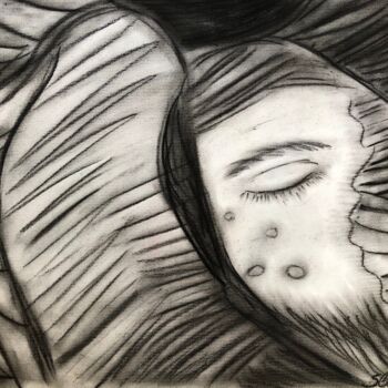 Drawing titled "Méditation" by Sidelma Castro, Original Artwork, Chalk