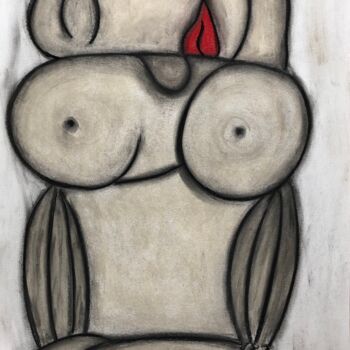 Drawing titled "Chouette femme" by Sidelma Castro, Original Artwork, Chalk