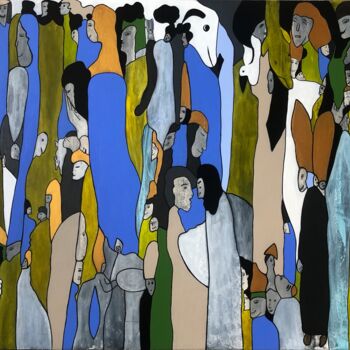 Painting titled "Discussion II" by Sidelma Castro, Original Artwork, Acrylic