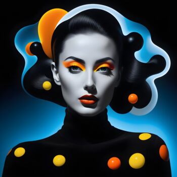 Arte digital titulada "Polka Dots" por Sid, Obra de arte original, Imagen generada por IA