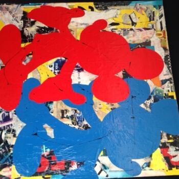 Painting titled "LES DEUX MICKEY" by Sidné Le Fou, Original Artwork