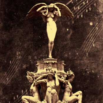 Incisioni, stampe intitolato "Angel of Heaven" da Siegfried Säuberlich, Opera d'arte originale, Stampa a pellicola Montato s…