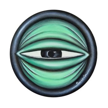 「Eye №1」というタイトルの絵画 Sievaによって, オリジナルのアートワーク, オイル