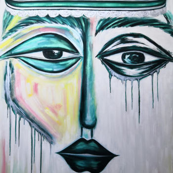 Painting titled "She is Strong" by Sieva, Original Artwork, Oil