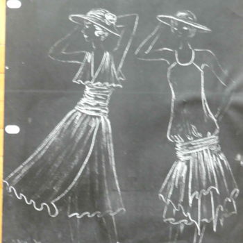 Dessin intitulée "Fashion Sketch - 2" par Sieglinde (Siggy) Margarete Schitter, Œuvre d'art originale, Craie