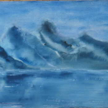 Malerei mit dem Titel "Mountain Blue" von Sieglinde (Siggy) Margarete Schitter, Original-Kunstwerk, Aquarell