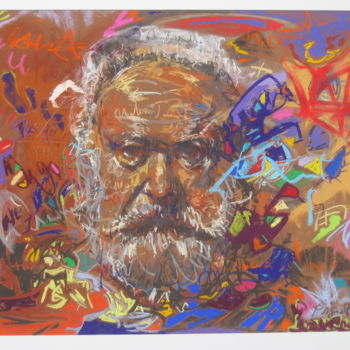 Painting titled "Portrait Victor Hugo" by Yannick Sigwalt, Original Artwork, Pastel