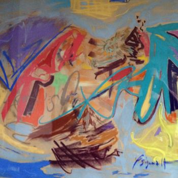 Malerei mit dem Titel "Air de liberté" von Yannick Sigwalt, Original-Kunstwerk, Pastell