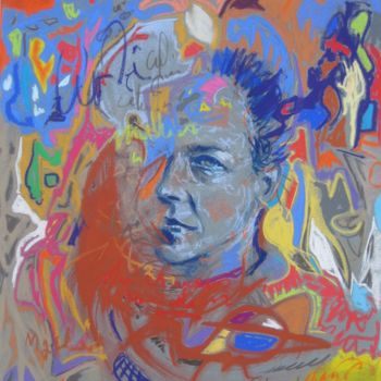 Painting titled "Simone de Beauvoir" by Yannick Sigwalt, Original Artwork, Pastel