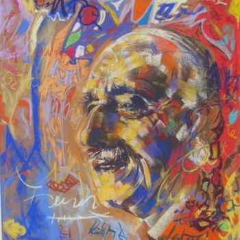 Painting titled "Francois Mauriac" by Yannick Sigwalt, Original Artwork, Pastel