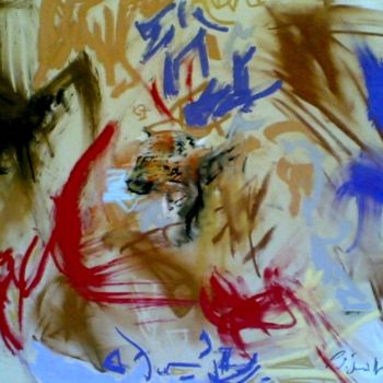 Pintura intitulada "L'oeil du félin" por Yannick Sigwalt, Obras de arte originais, Pastel