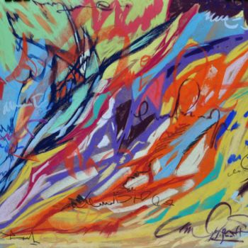 Malerei mit dem Titel "art-feu" von Yannick Sigwalt, Original-Kunstwerk, Pastell