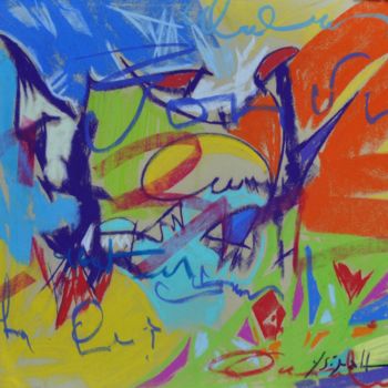 Картина под названием "Sqwal" - Yannick Sigwalt, Подлинное произведение искусства, Пастель