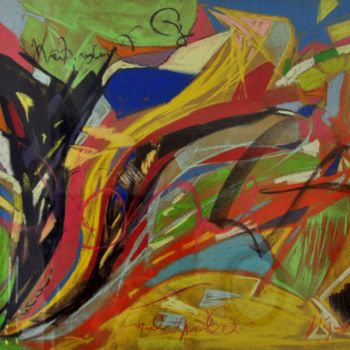 Painting titled "Eruption" by Yannick Sigwalt, Original Artwork, Pastel