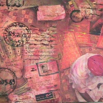 Pittura intitolato "correspondance" da Siham Khammassi, Opera d'arte originale