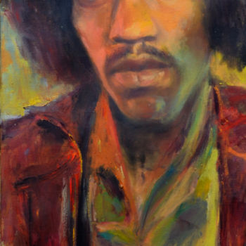 Painting titled "Jimmy Hendrix" by Singer, Original Artwork, Oil