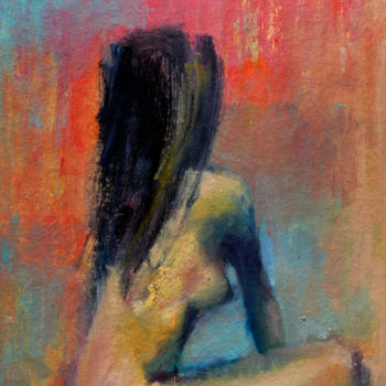 Painting titled ""Sensual nude" pain…" by Singer, Original Artwork, Oil