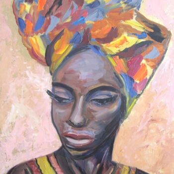 "African American gi…" başlıklı Tablo Svitlana Klymenko tarafından, Orijinal sanat, Petrol