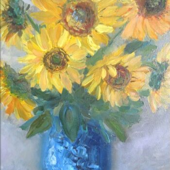 "bouquet of sunflowe…" başlıklı Tablo Svitlana Klymenko tarafından, Orijinal sanat, Petrol