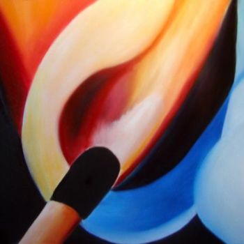 Painting titled "CALORE" by Silema, Original Artwork, Oil
