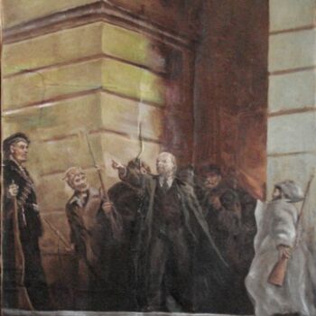 Pintura titulada "Ленин в Октябре До" por Rechitskii, Obra de arte original, Oleo