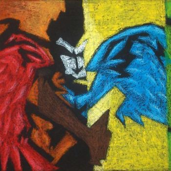 Painting titled "Visitor-(oilpastel)" by Siljoe, Original Artwork, Chalk