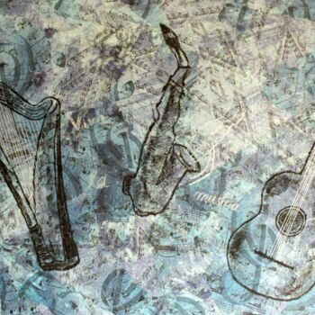 "Viva la Musica" başlıklı Kolaj Silke Aschhoff tarafından, Orijinal sanat, Akrilik