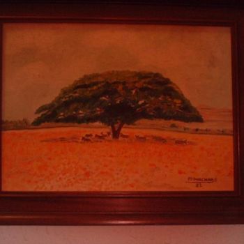 Schilderij getiteld "Acacia en la selva" door Silo, Origineel Kunstwerk, Olie
