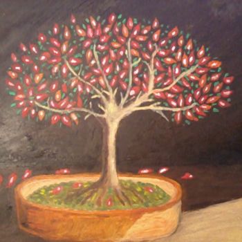 Schilderij getiteld "Bonsai florido" door Silo, Origineel Kunstwerk, Olie