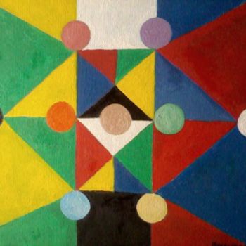 Картина под названием "Jugando con colores" - Silo, Подлинное произведение искусства, Масло