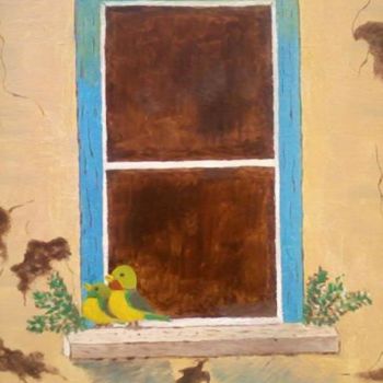 Pintura titulada "La ventana indiscre…" por Silo, Obra de arte original