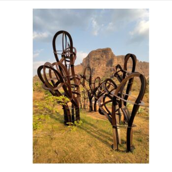 Скульптура под названием "Universum Cacti" - Silva Lombardo, Подлинное произведение искусства, Металлы