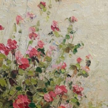 Pittura intitolato "A sutileza da flor" da Silvana Oliveira, Opera d'arte originale, Olio