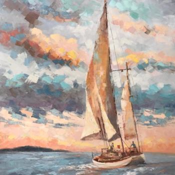 Pintura intitulada "Viver é como velejar" por Silvana Oliveira, Obras de arte originais, Tinta