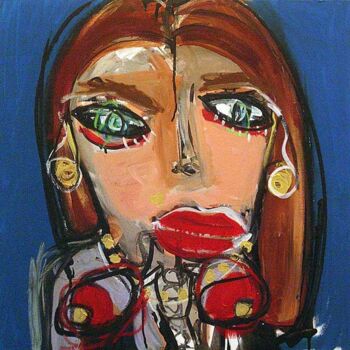 Painting titled "Ragazza bianca" by Silvano Bruscella, Original Artwork, Oil