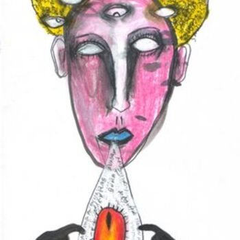 Drawing titled "Speaking in Tongues" by Angelo Magno, Original Artwork