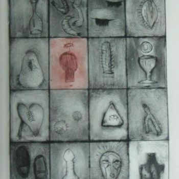 Printmaking titled "Objects"    Drypoin…" by Angelo Magno, Original Artwork