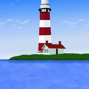 Arte digitale intitolato "lighthouse" da Silvia Baldi, Opera d'arte originale, Pittura digitale