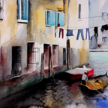 Painting titled "Glimpse of Venice" by Silvia D.R., Original Artwork