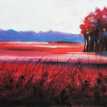 Pintura titulada "Campi rossi" por Silvia D.R., Obra de arte original
