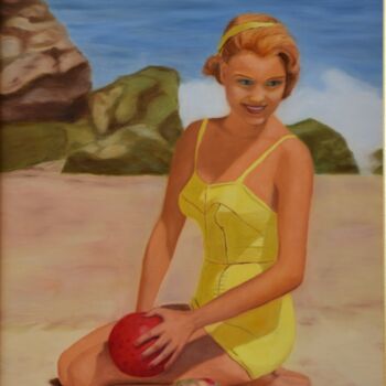 Painting titled "Pin up girl" by Silvia Habán, Original Artwork, Oil