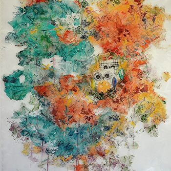Schilderij getiteld "Among the Foliage I" door Silvia Hoffmann, Origineel Kunstwerk, Acryl