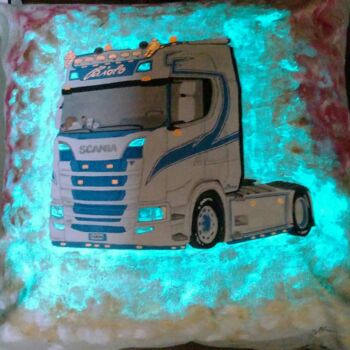 Peinture intitulée "Truck and lights" par Silvia Preus, Œuvre d'art originale, Objets