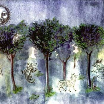 Rysunek zatytułowany „il bosco” autorstwa Silvia Benfenati, Oryginalna praca, Inny