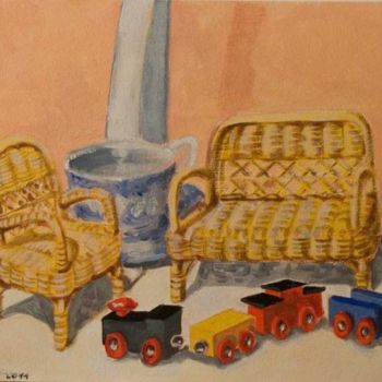 Pittura intitolato "l'ora del tè" da Silvia Benfenati, Opera d'arte originale, Altro
