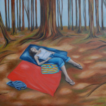 Pittura intitolato "foresta.jpg" da Silvia Colato, Opera d'arte originale, Olio