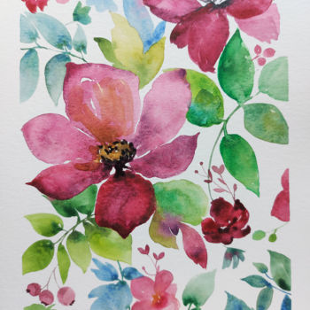 Peinture intitulée "Spring Bouquet 1/6" par Silvia Ene, Œuvre d'art originale, Aquarelle