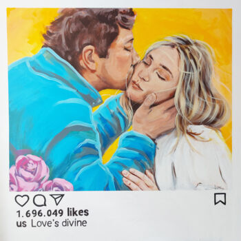 Peinture intitulée "Love's Divine" par Silvia Ene, Œuvre d'art originale, Acrylique Monté sur Panneau de bois