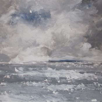 Peinture intitulée "vue sur mer" par Silvia Leveroni Calvi, Œuvre d'art originale